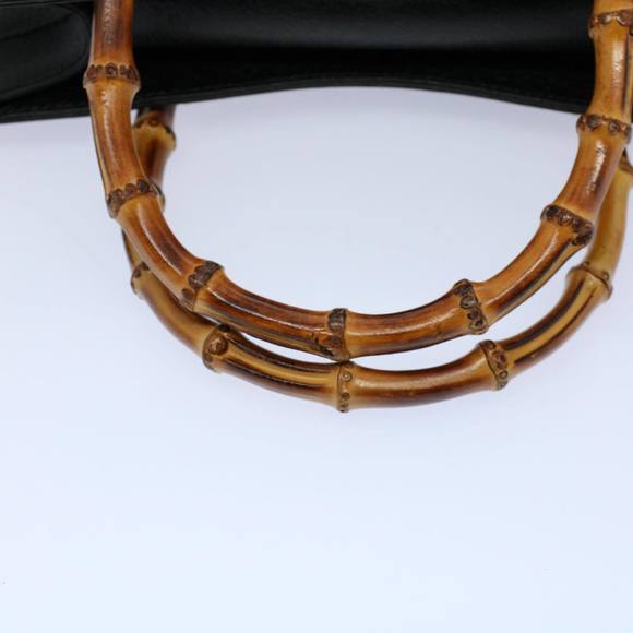 GUCCI Bamboo Hand Bag Leather Black 002 2853 0260 0 Auth bs9832 - Picture 7 of 16